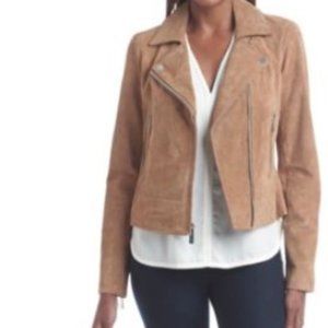 Michael Kors Tan Suede Moto Jacket Size XL